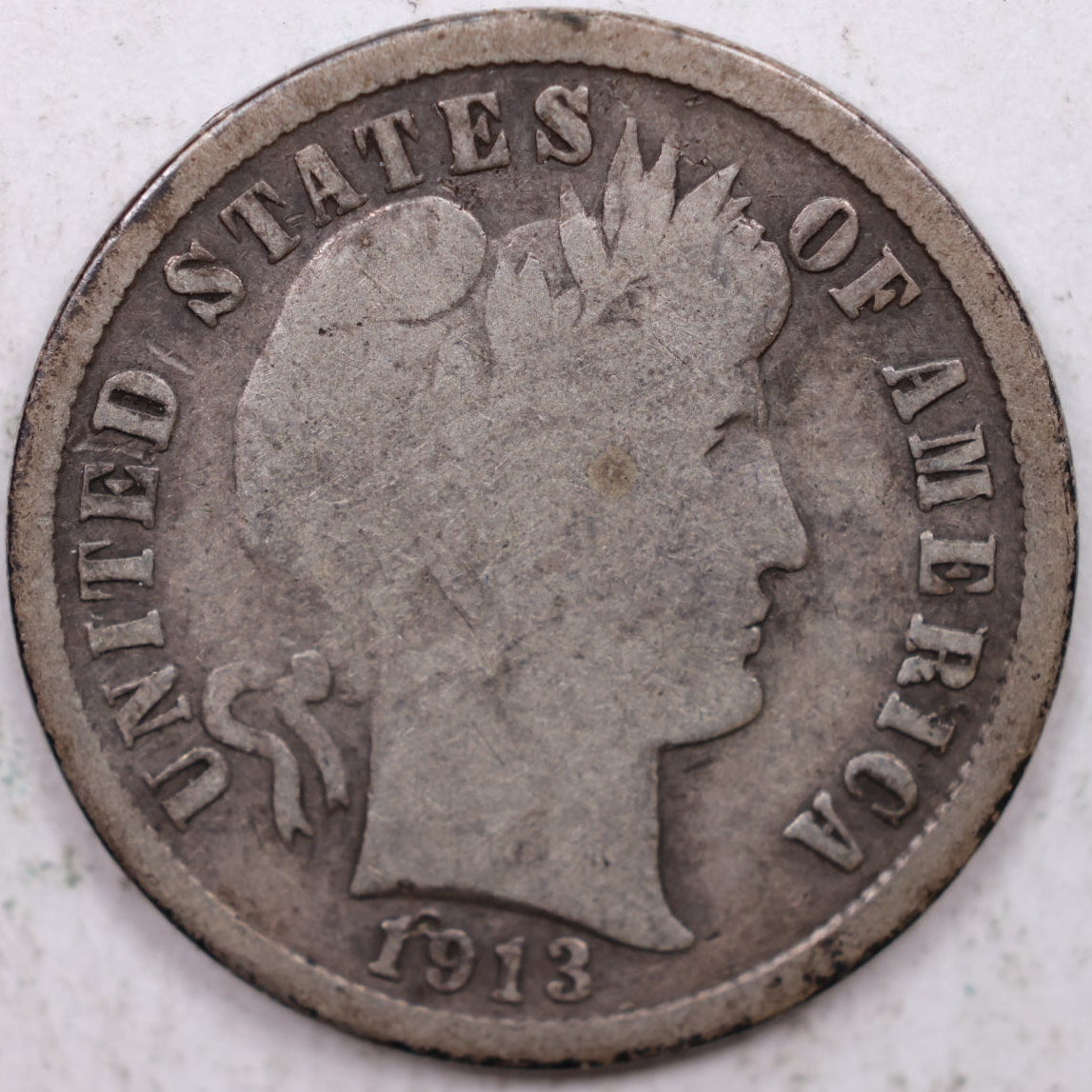 1913-S Barber Dime, Good+ Circulated Coin, Store #DE0874