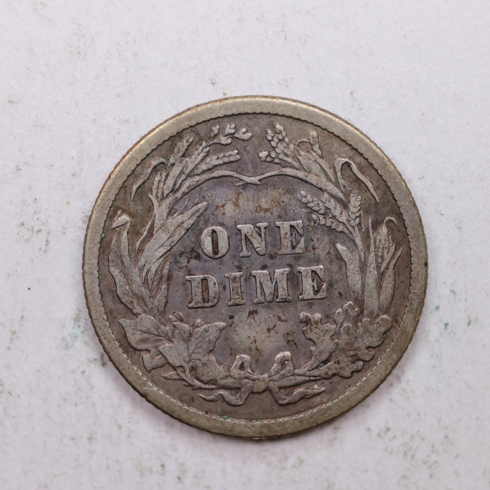 1914 Barber Silver Dime., Fine Plus circulated Coin, Store Sale #DE0876.