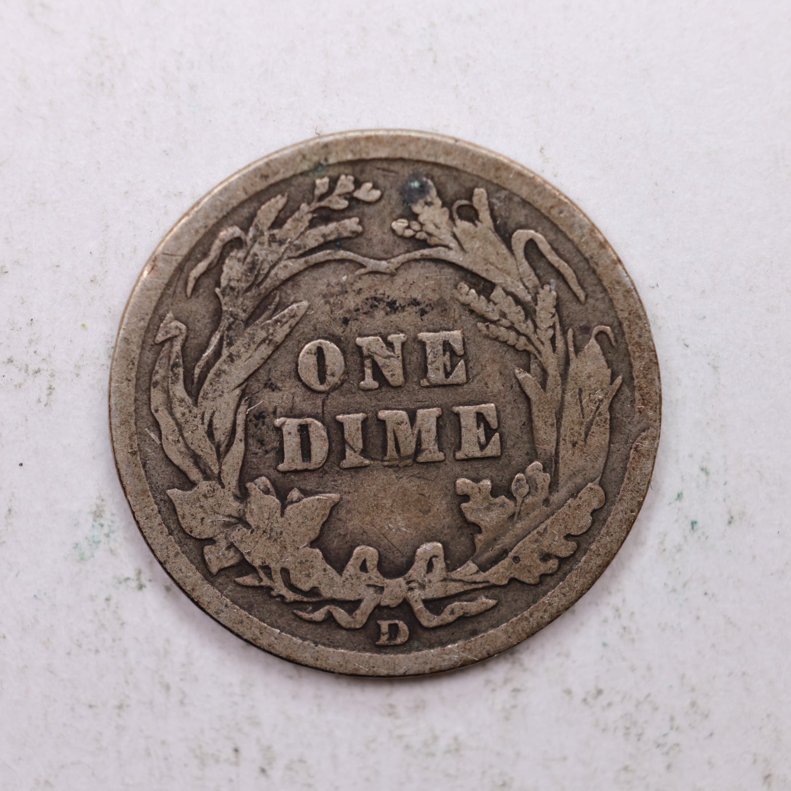 1914-D Barber Silver Dime., Good Circulated Coin, Store Sale #DE0878.