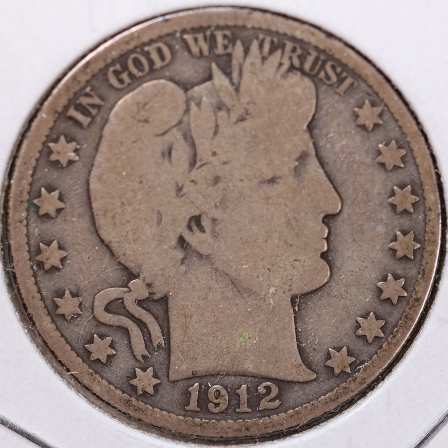 1912-S Barber Half Dollar, Very Good Circulated Coin, Store #HR0999