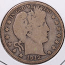 1912-S Barber Half Dollar, Very Good Circulated Coin, Store