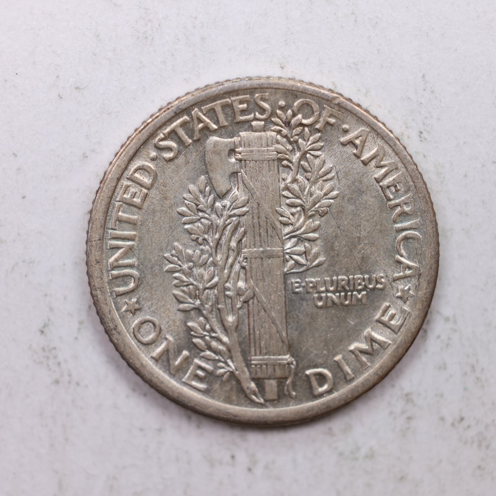 1918 Mercury Silver Dime, About Uncirculated Coin. Store Sale #DE0885.