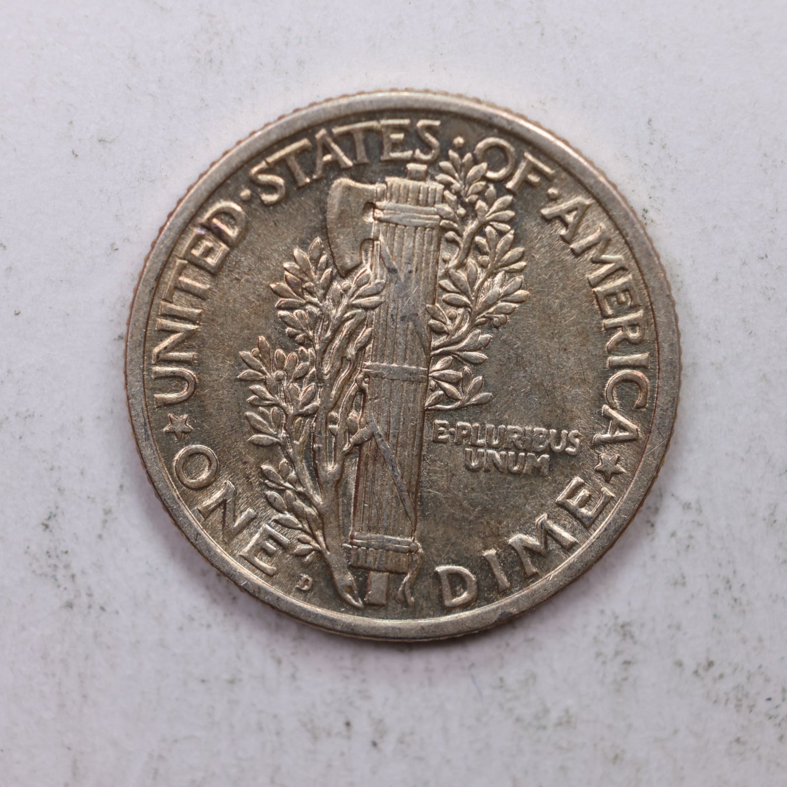 1918-D Mercury Silver Dime, Mint State Uncirculated Coin. Store Sale #DE0886.