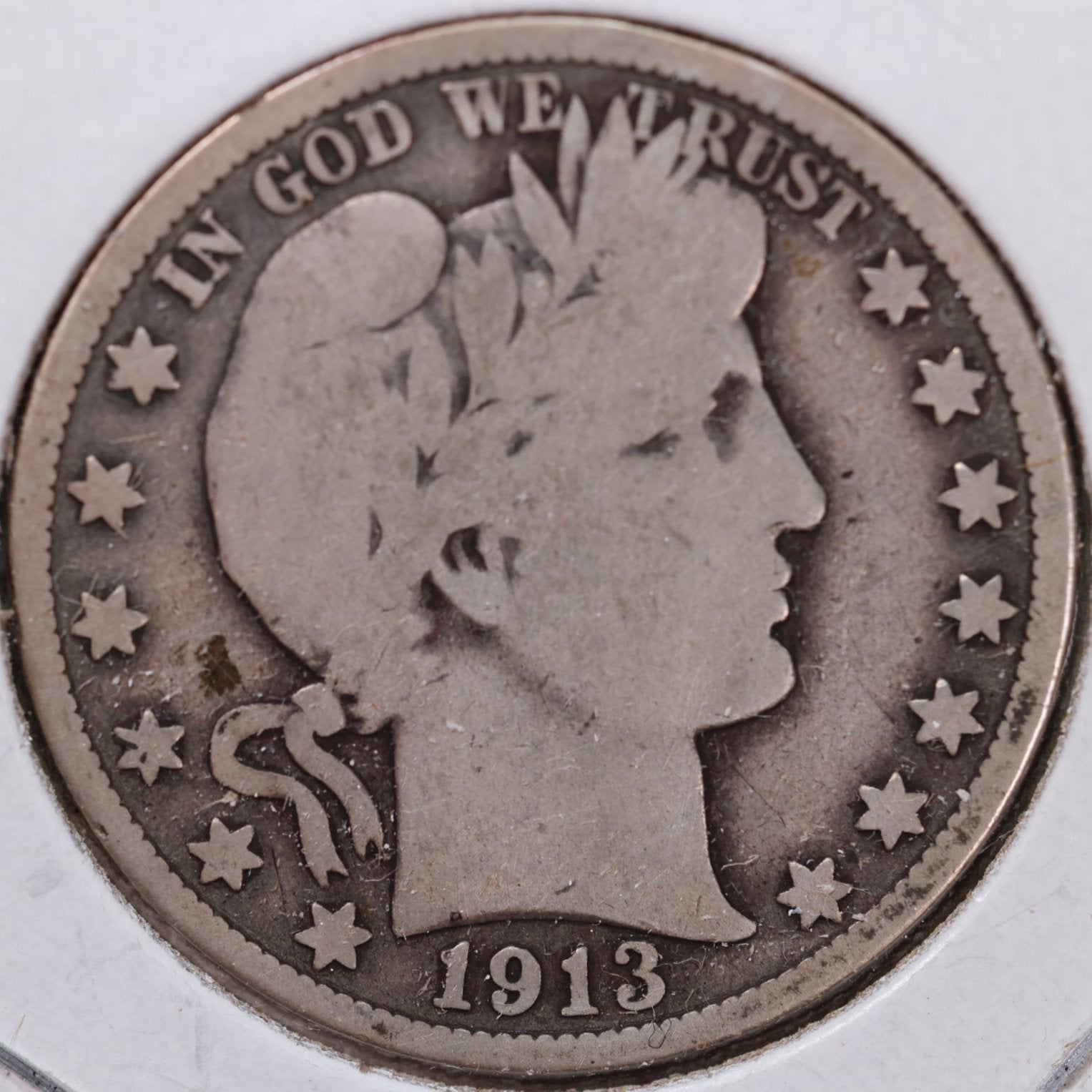 1913 Barber Half Dollar, Very Good Circulated Coin, Store #HR1008