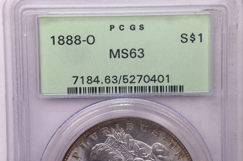 1888-O Morgan Silver Dollar., PCGS MS63.,  Affordable Collectible Coin Sale