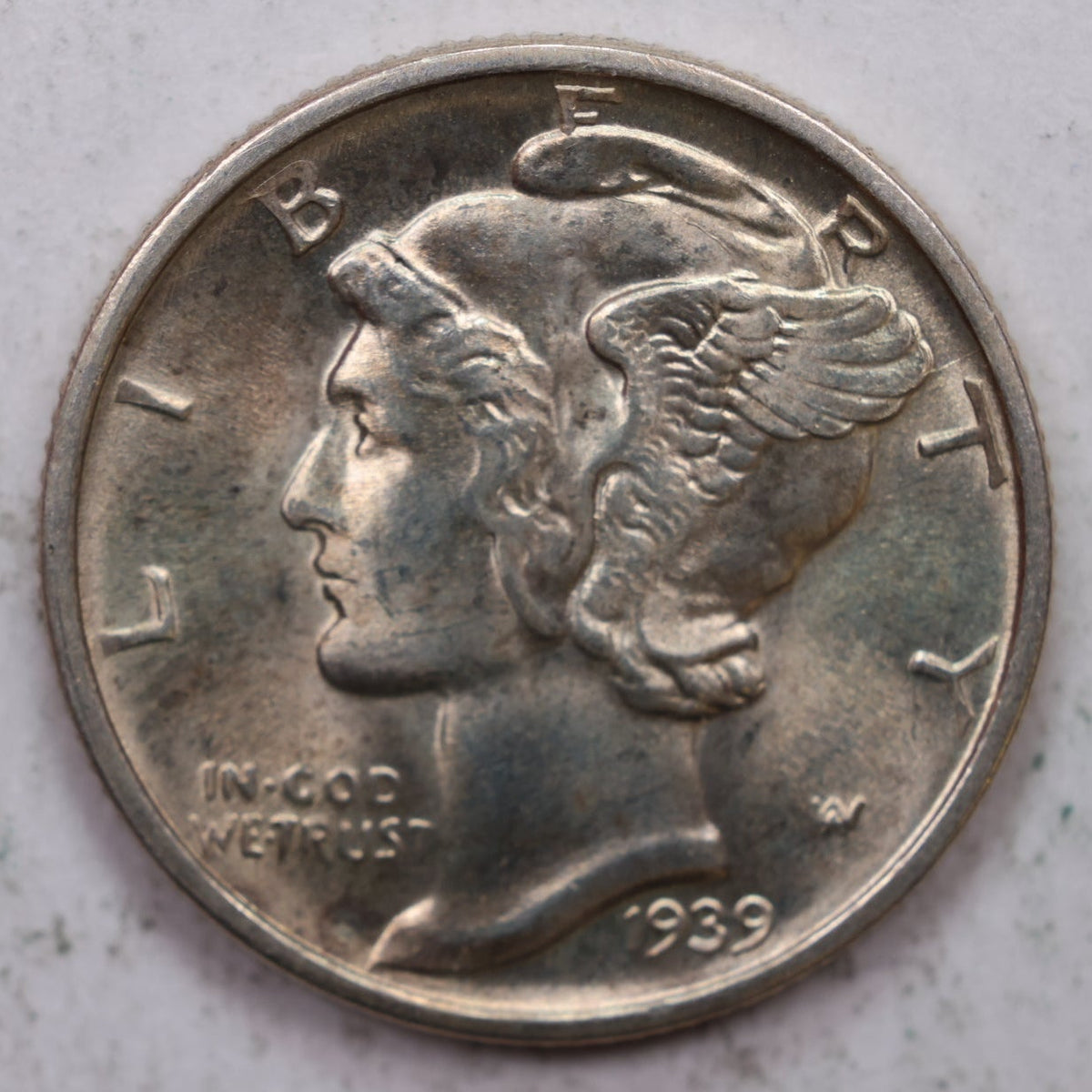 1939-D Mercury Silver Dime, Mint State Uncirculated Coin. Store Sale #DE0911.