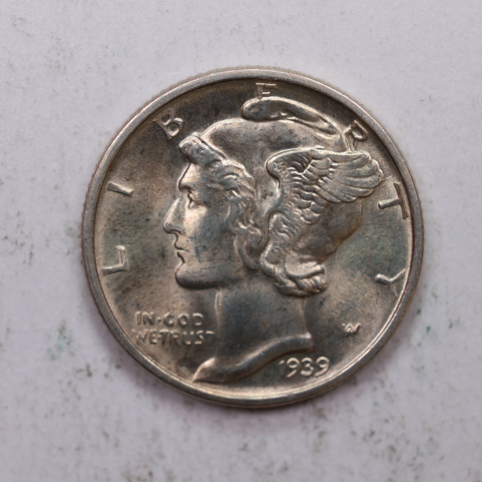 1939-D Mercury Silver Dime, Mint State Uncirculated Coin. Store Sale #DE0911.