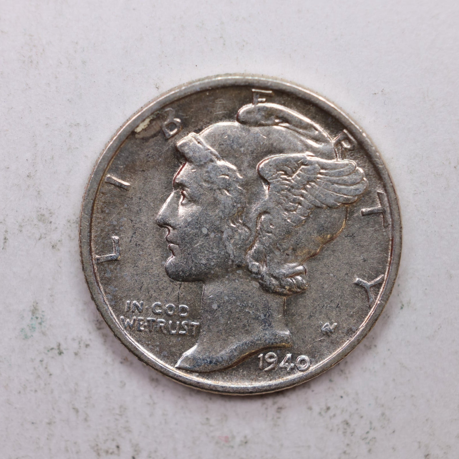 1940 Mercury Silver Dime, Mint State Uncirculated Coin. Store Sale #DE0912.