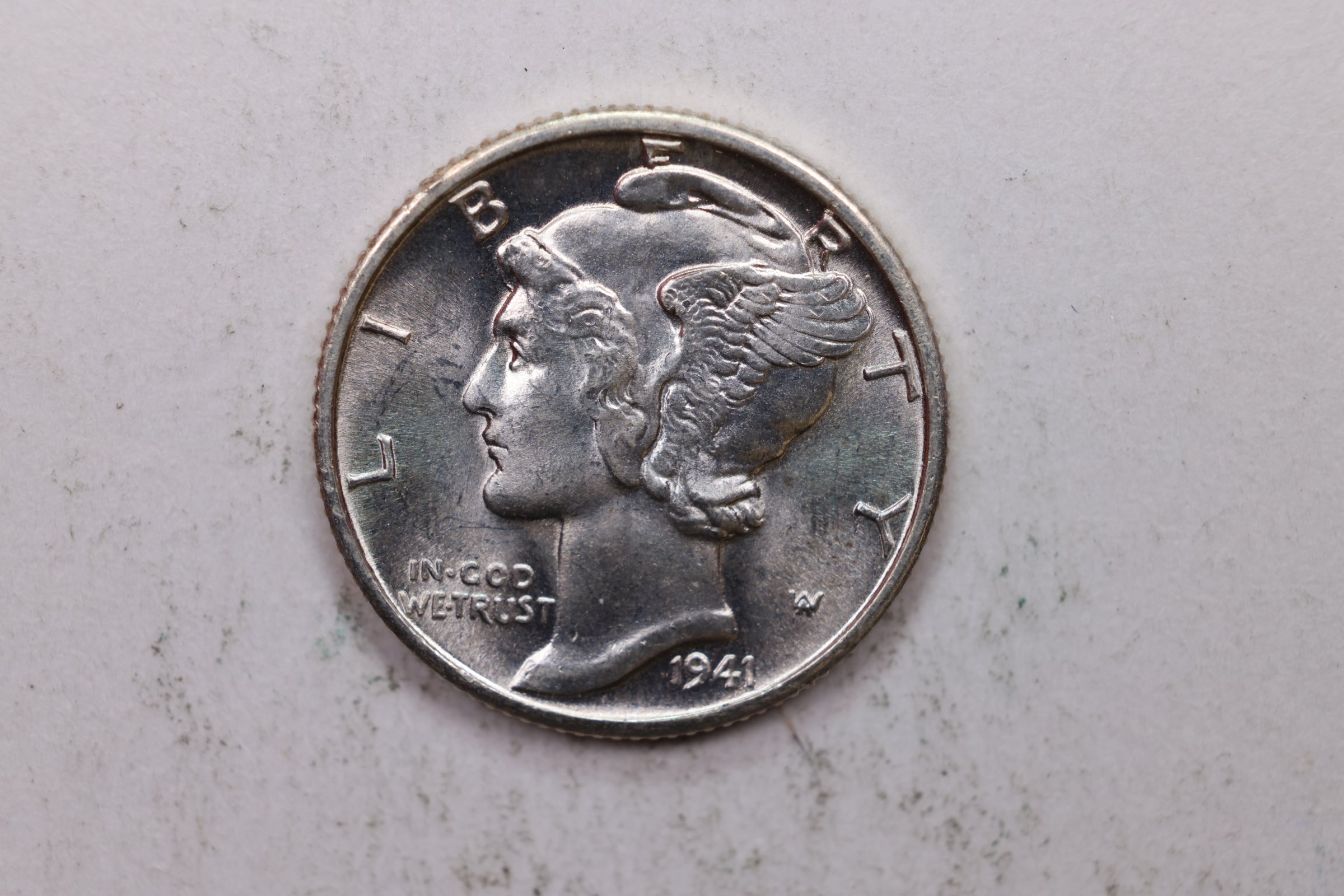 1941-D Mercury Silver Dime, Mint State Uncirculated Coin. Store Sale #DE0913.