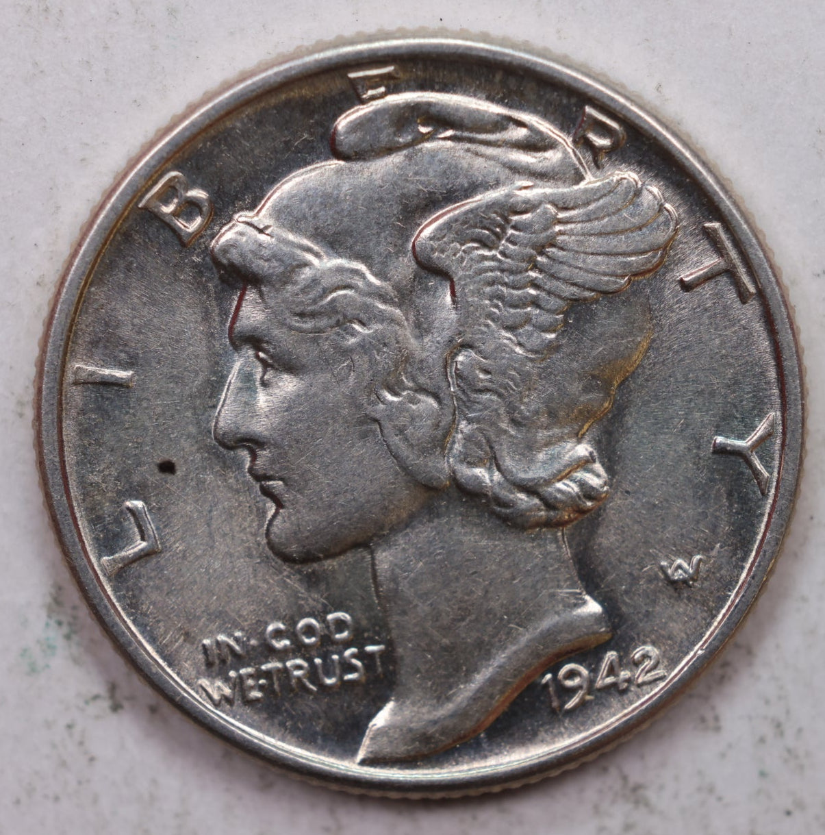 1942 Mercury Silver Dime, Mint State Uncirculated Coin. Store Sale #DE0915.