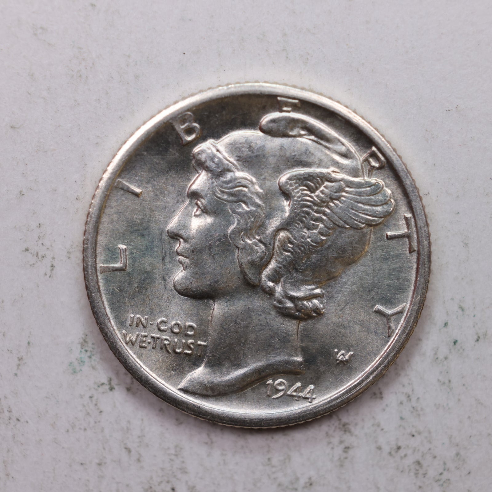 1944-D Mercury Silver Dime, Mint State Uncirculated Coin. Store Sale #DE0919.