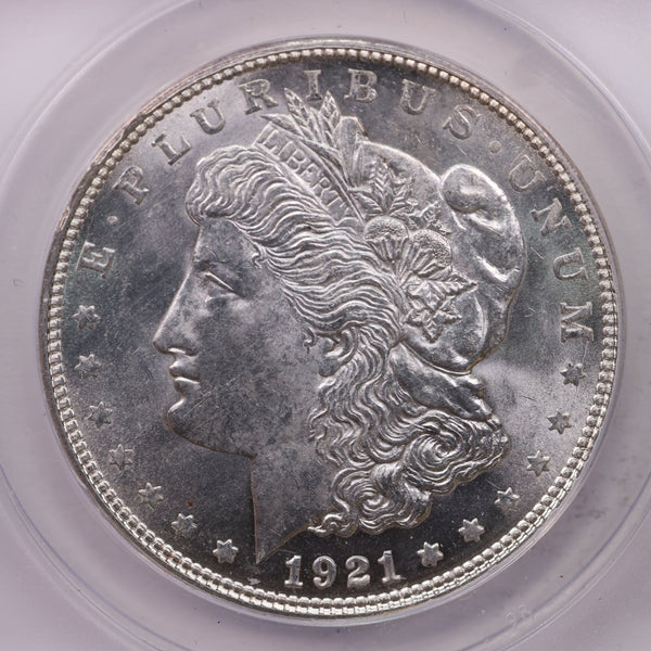 1921-D Morgan Silver Dollar., ANACS MS63., Affordable Collectible Coin Store Sale #18219