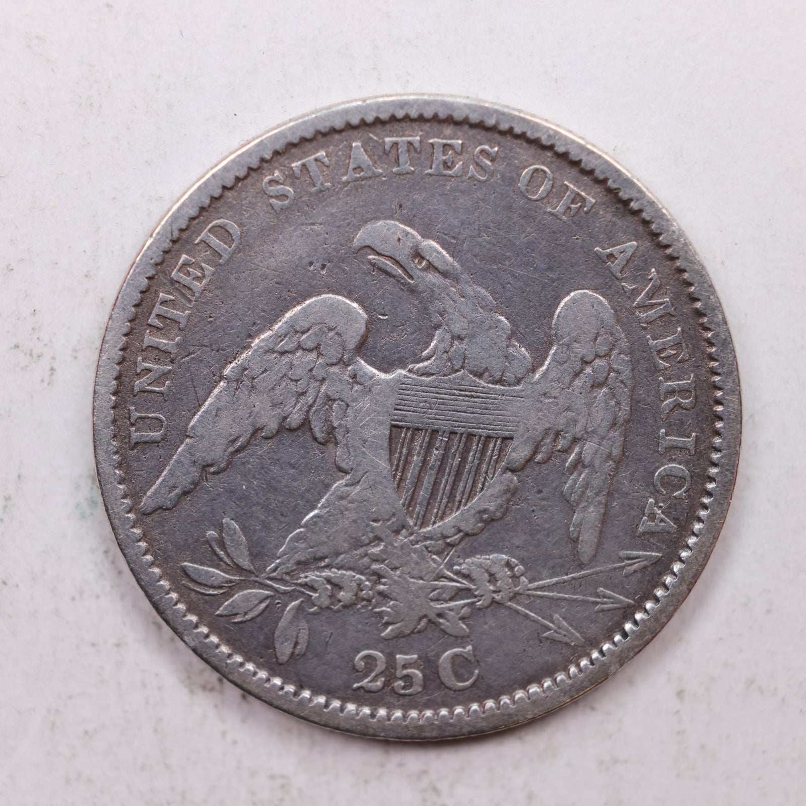1834 Cap Bust Silver Quarter., Fine Circulated Collectible Coin., Store#QR1250