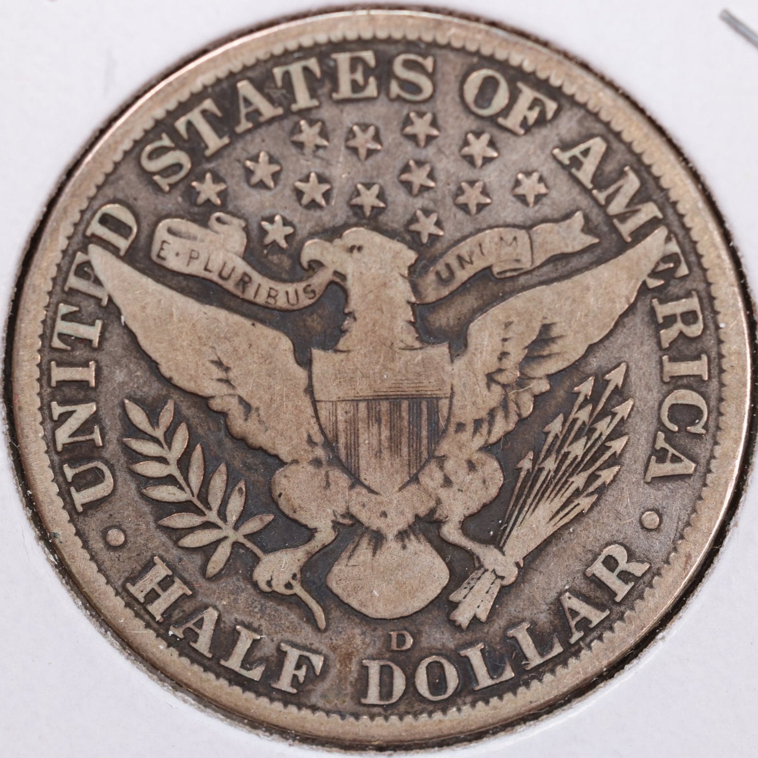 1915-D Barber Half Dollar, Very Good Circulated Coin, Store #HR1031