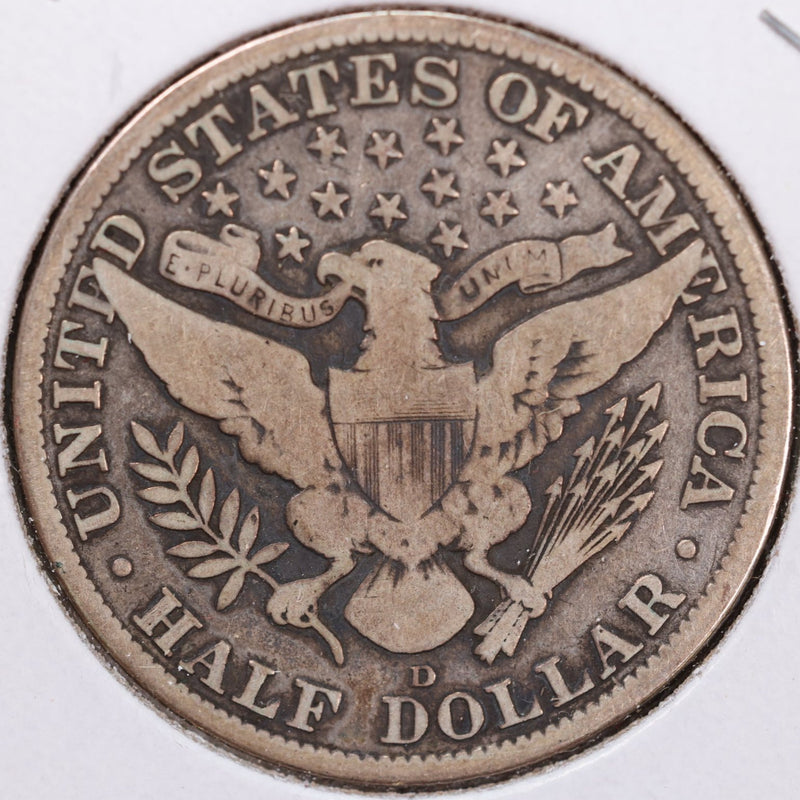 1915-D Barber Half Dollar, Very Good Circulated Coin, Store