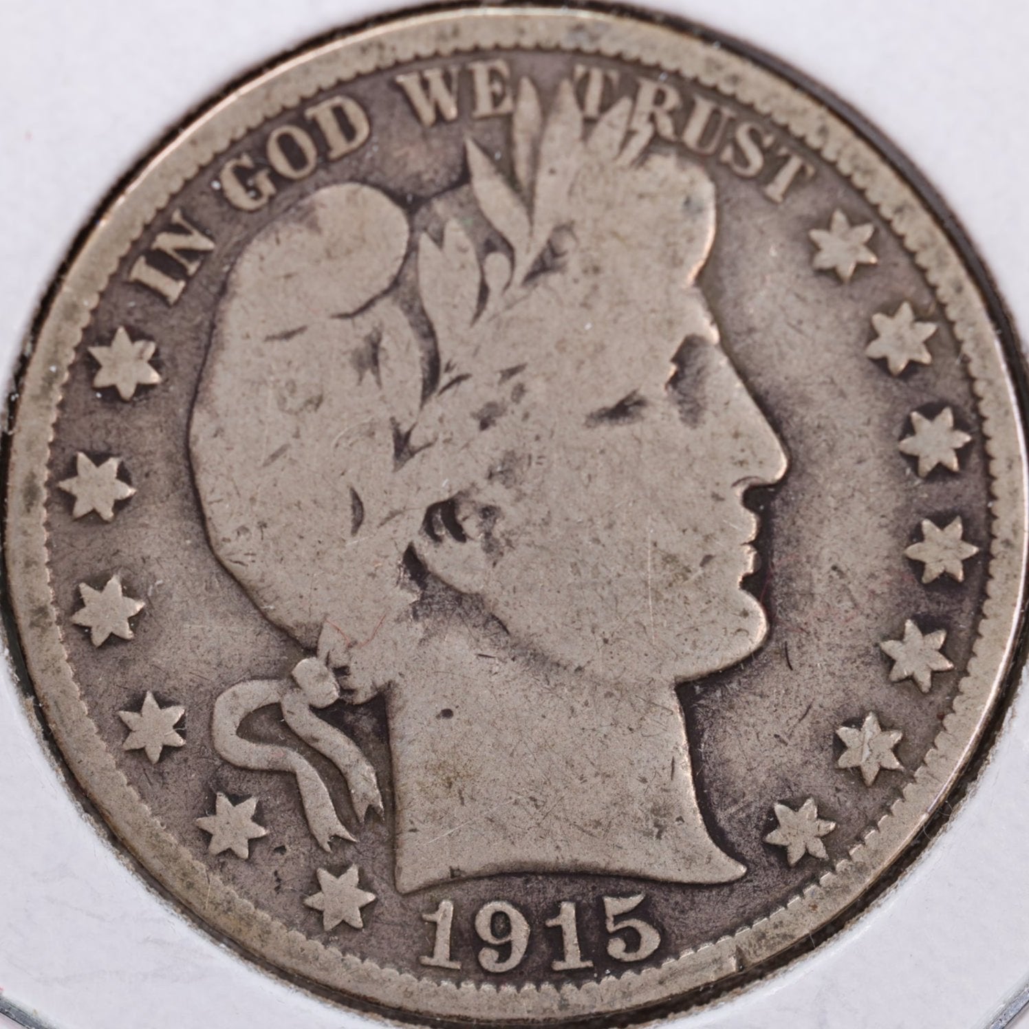 1915-D Barber Half Dollar, Very Good Circulated Coin, Store #HR1032