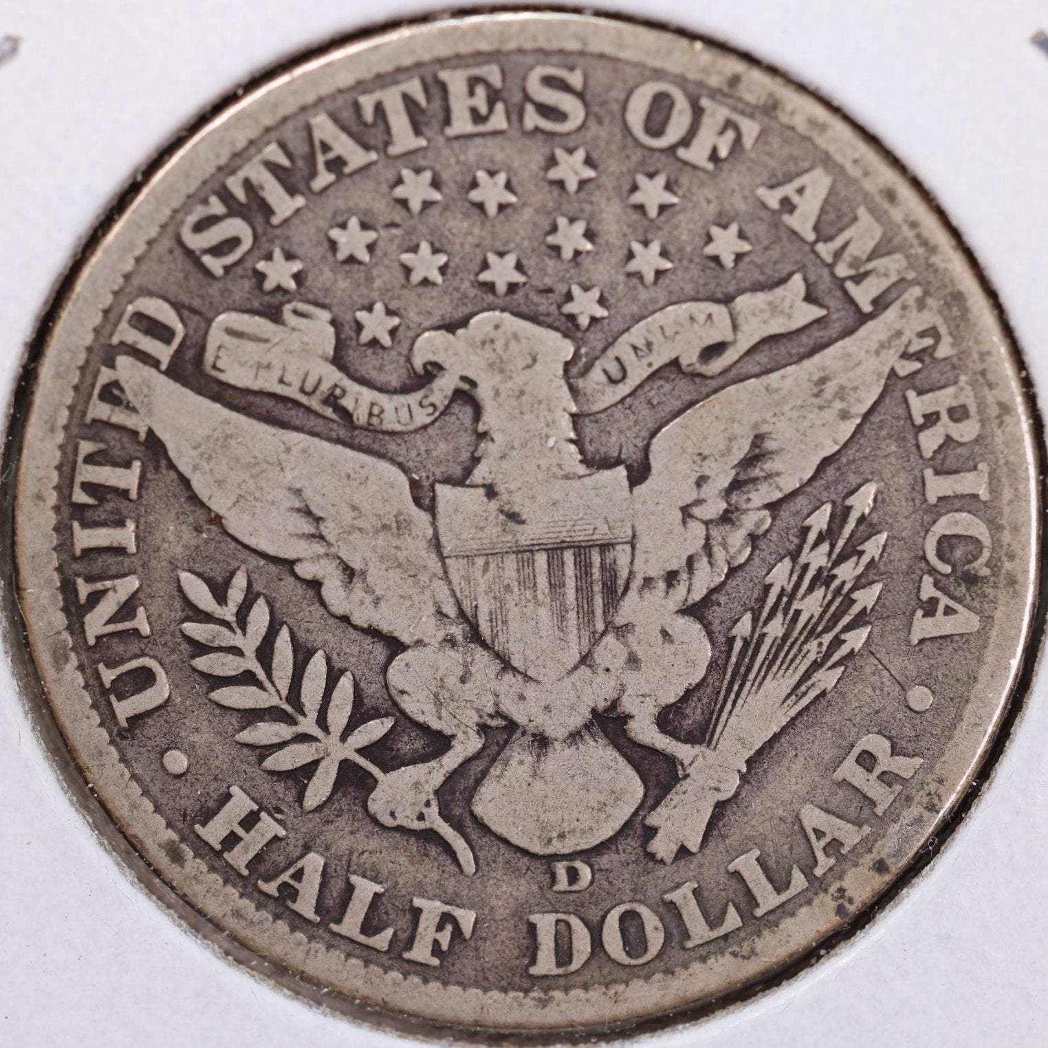 1915-D Barber Half Dollar, Very Good Circulated Coin, Store #HR1032