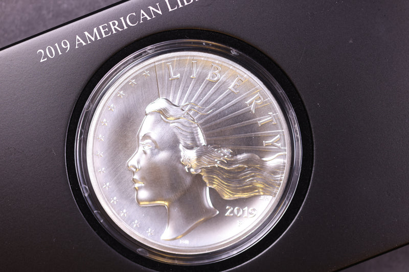 2019 American Liberty High Relief Silver Medal. 2.5 OZT, .999 Silver, Store
