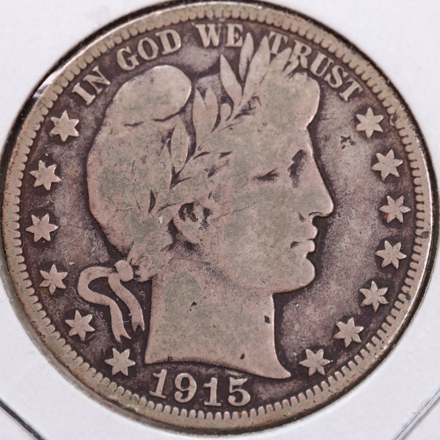 1915-D Barber Half Dollar, Very Good Circulated Coin, Store #HR1033