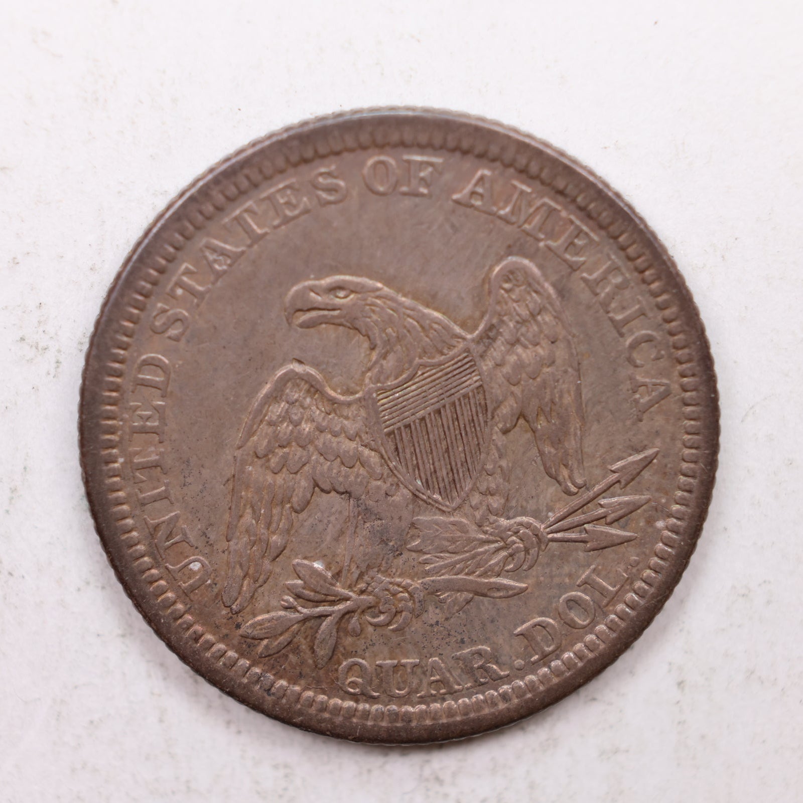 1844/44 Seated Liberty Quarter, About Uncirculated Circulated Coin, Store #QR1255.