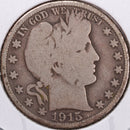 1915-D Barber Half Dollar, Good Circulated Coin, Store