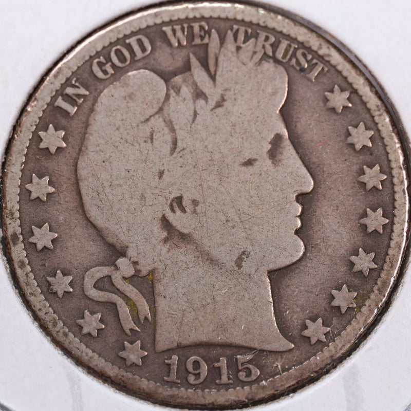 1915-D Barber Half Dollar, Good Circulated Coin, Store