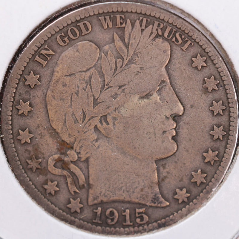 1915-S Barber Half Dollar, Fine Circulated Coin, Store
