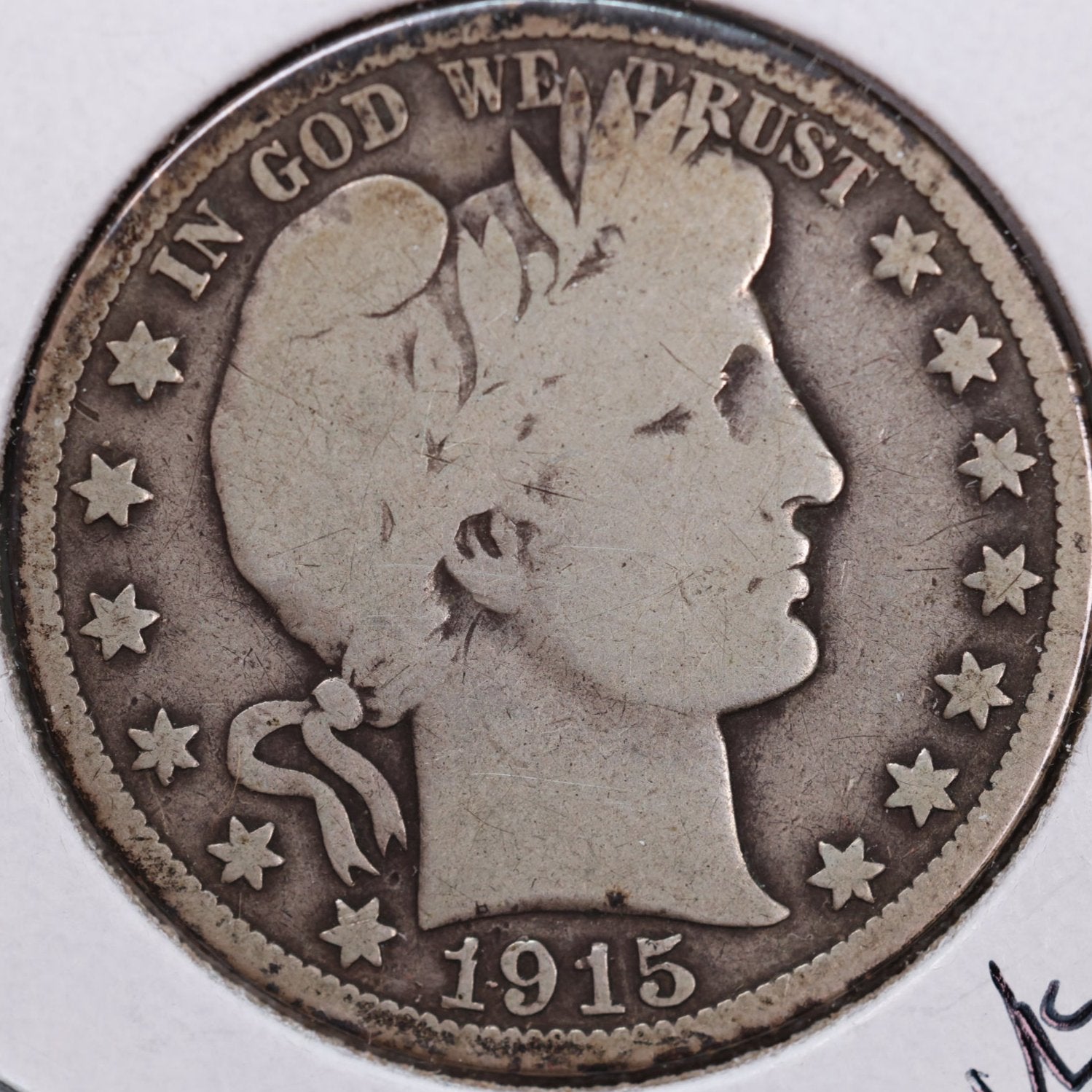 1915-S Barber Half Dollar, Very Good Circulated Coin, Store #HR1043