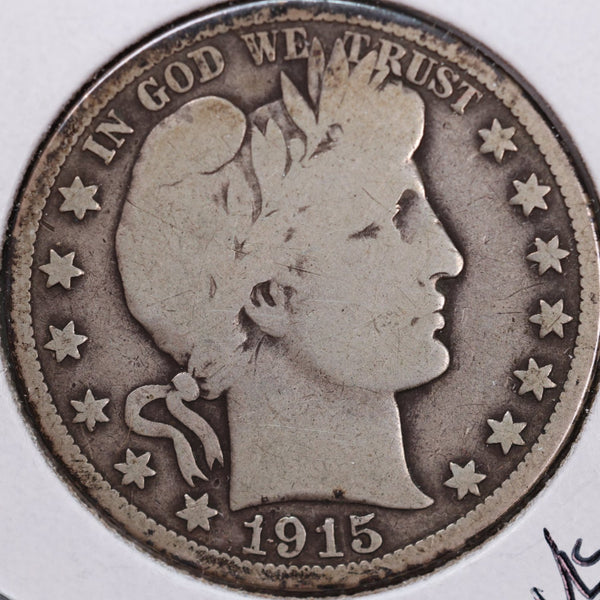 1915-S Barber Half Dollar, Very Good Circulated Coin, Store #H915S10