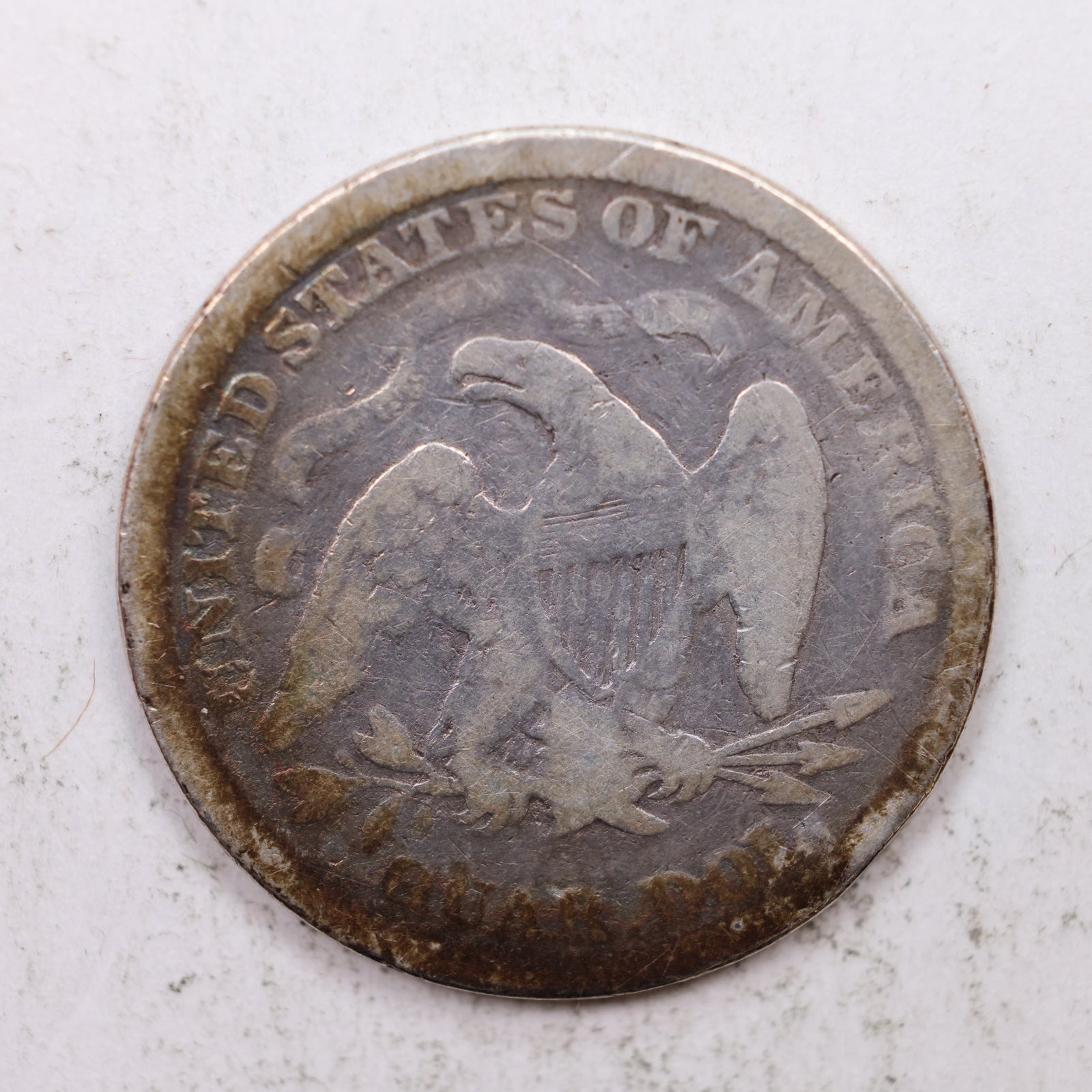 1873 Seated Liberty Quarter, Very Good Circulated Collectible Coin, Store #QR1282.