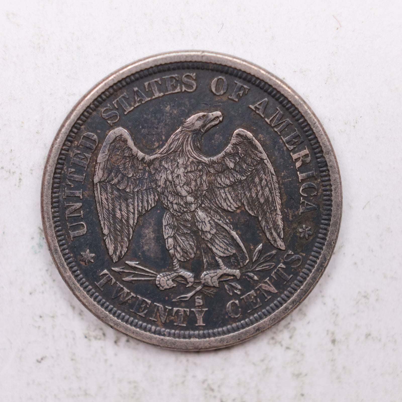 1875-S Seated Liberty Twenty Cent Piece, Extra Fine Plus Coin, Store #20C02.