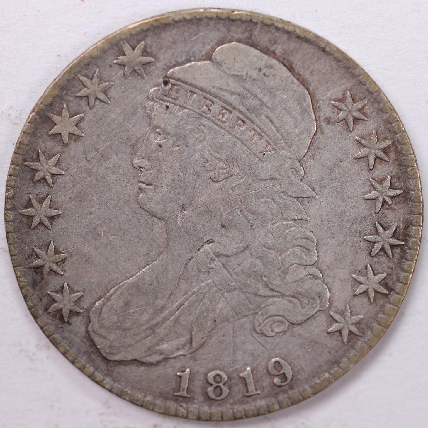 1819 Cap Bust Half Dollar, Very Fine Circulated Coin, Store #H819.01