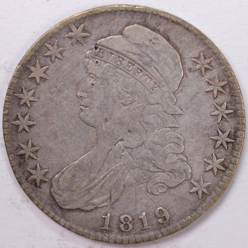 1819 Cap Bust Half Dollar, Very Fine Circulated Coin, Store