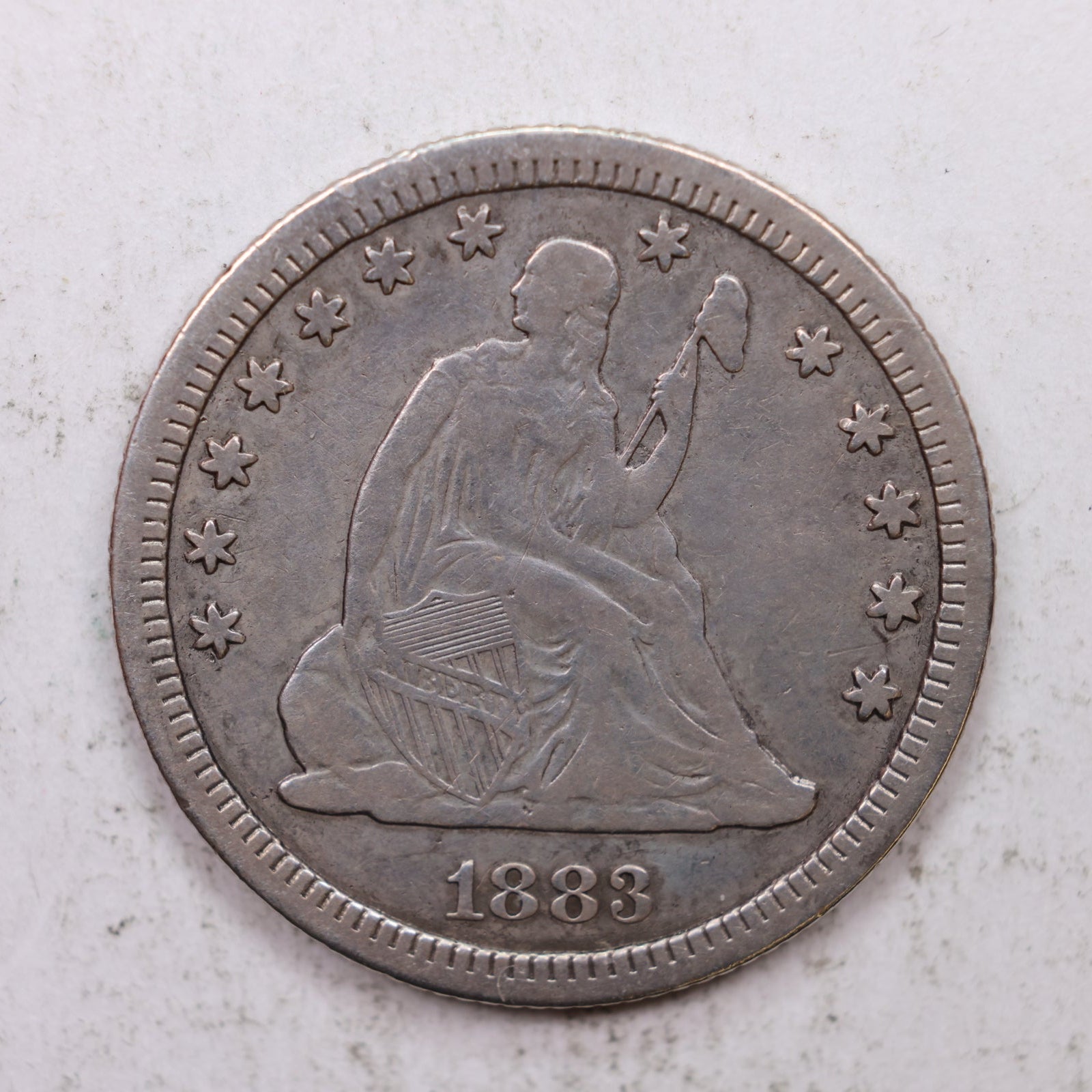 1883 Seated Liberty Quarter, Extra Fine Collectible Coin, Store #QR1291.