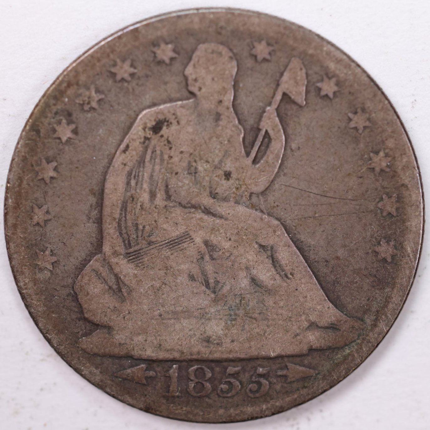 1855-O Liberty Seated Half Dollar, Very Good Circulated Coin, Store #HR0839 (H855O01)