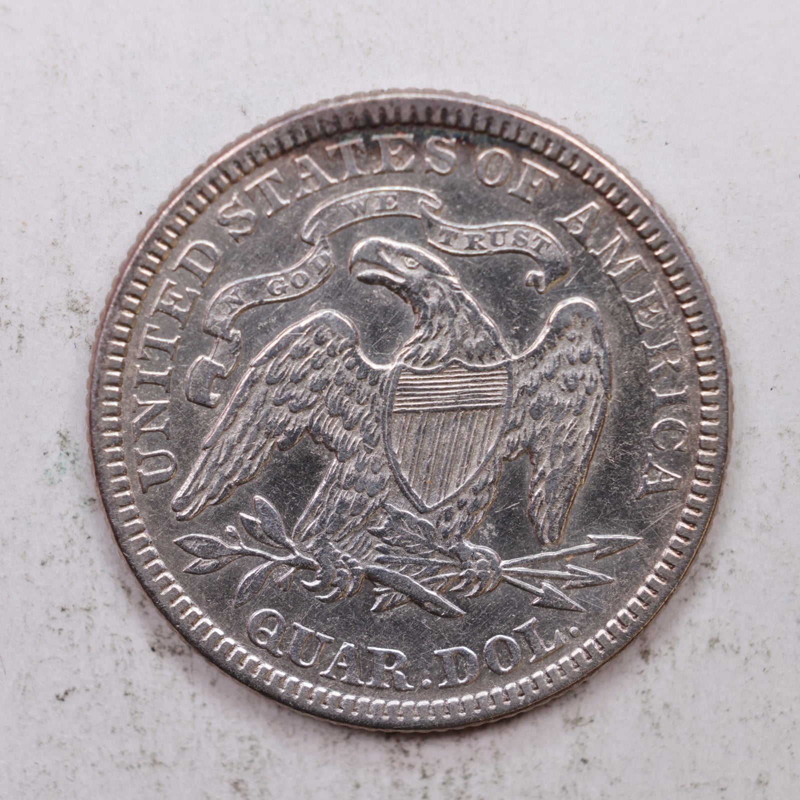 1890 Seated Liberty Quarter, About Uncirculated, Slider Collectible Coin, Store #QR1296.