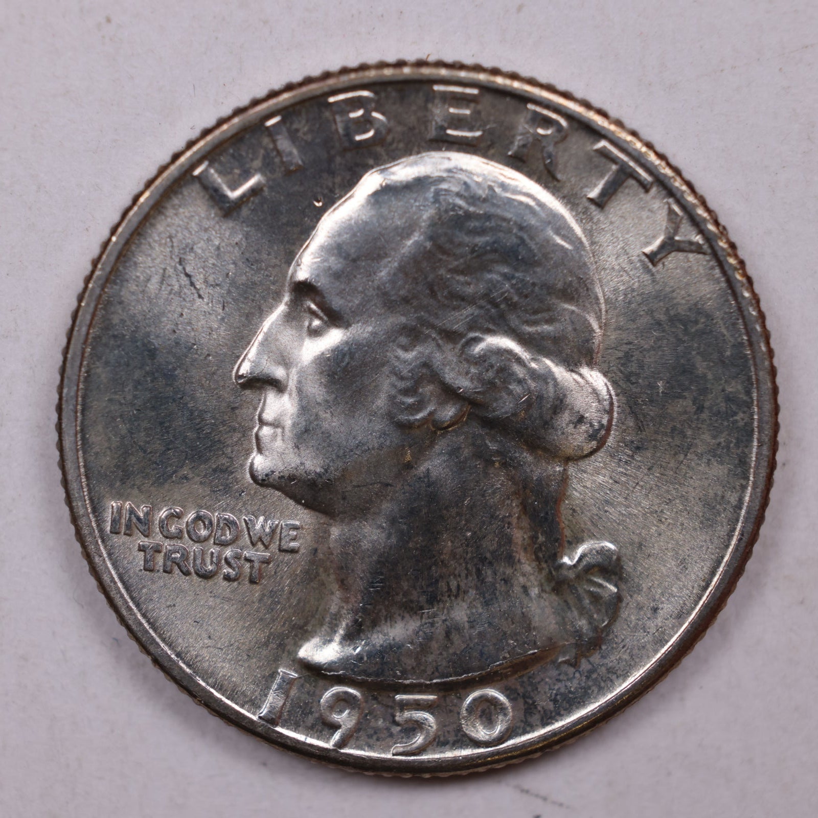 1950-D Silver Washington Quarter., Mint State Uncirculated Coin., Store #QR1372