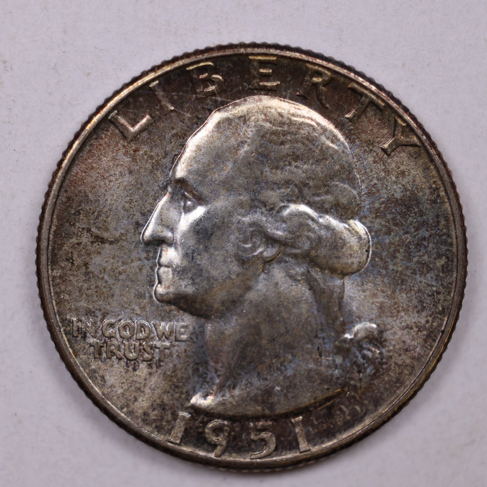 1951 Silver Washington Quarter., Mint State Uncirculated Coin., Store #QR1375