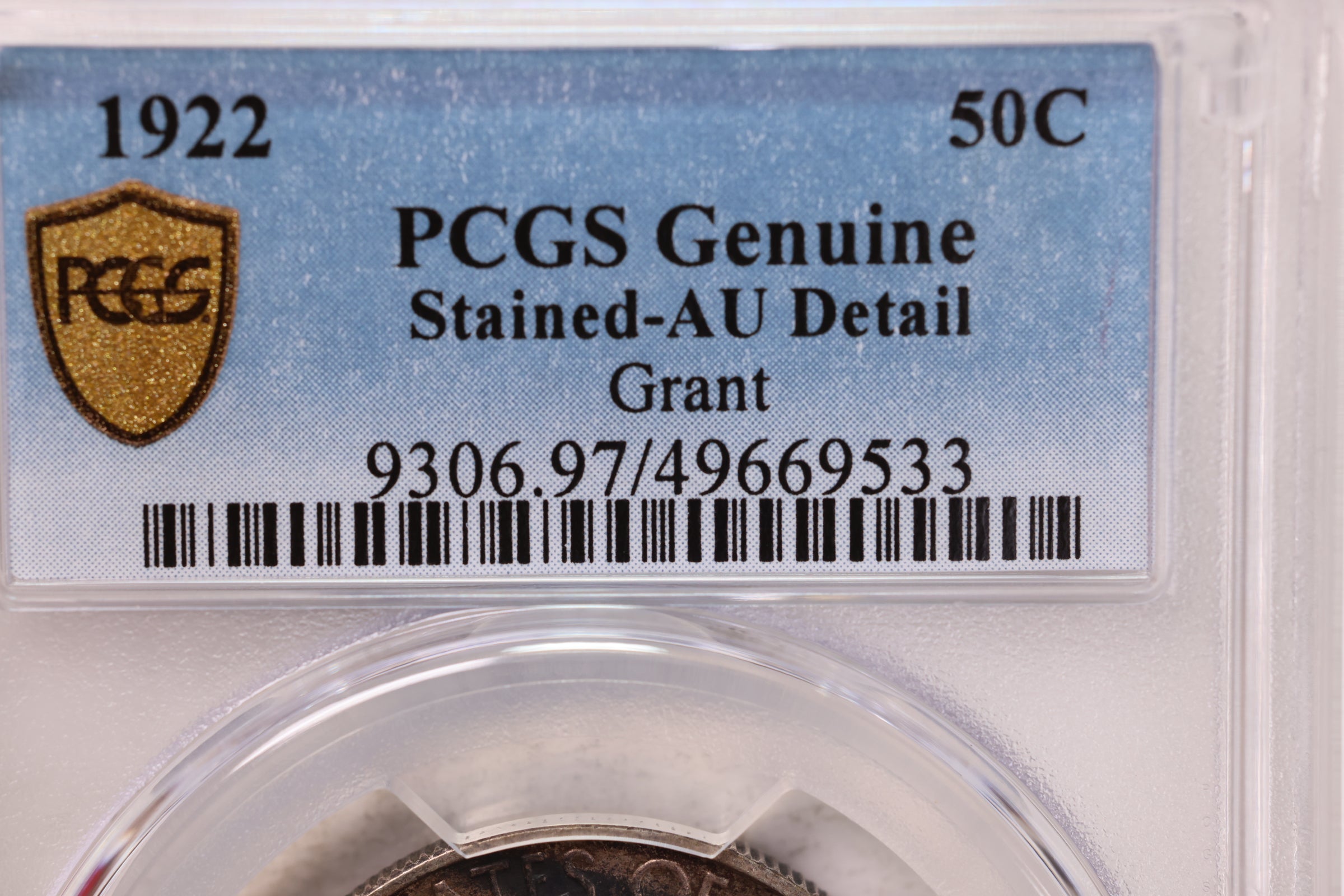 1922 50 Cent,., Grant., Commemorative., PCGS AU Detail., Store #2162
