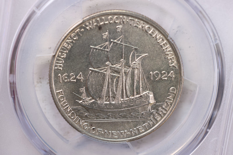 1924 50 Cent., Huguenot., Commemorative., PCGS UNC Detail., Store