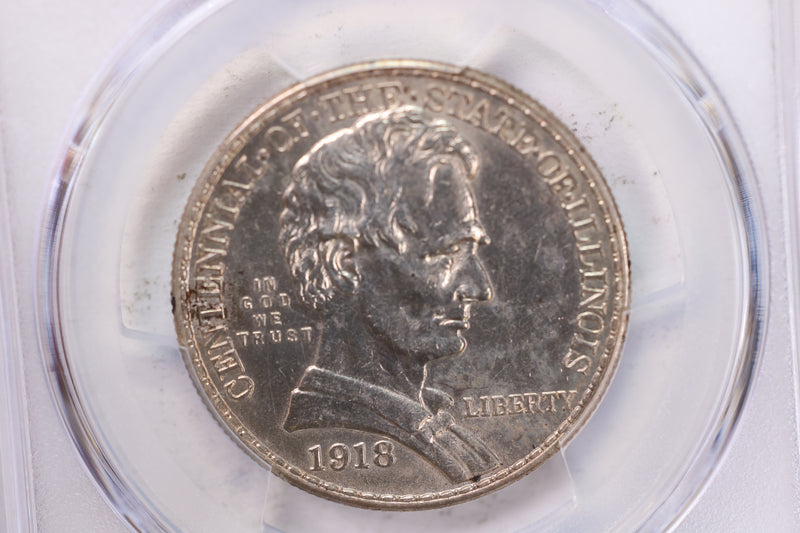1918 50 Cent., Lincoln/Illinois., Commemorative., PCGS UNC Detail.,