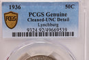 1936 50 Cent., Lynchburg., Commemorative., PCGS UNC Detail., Store