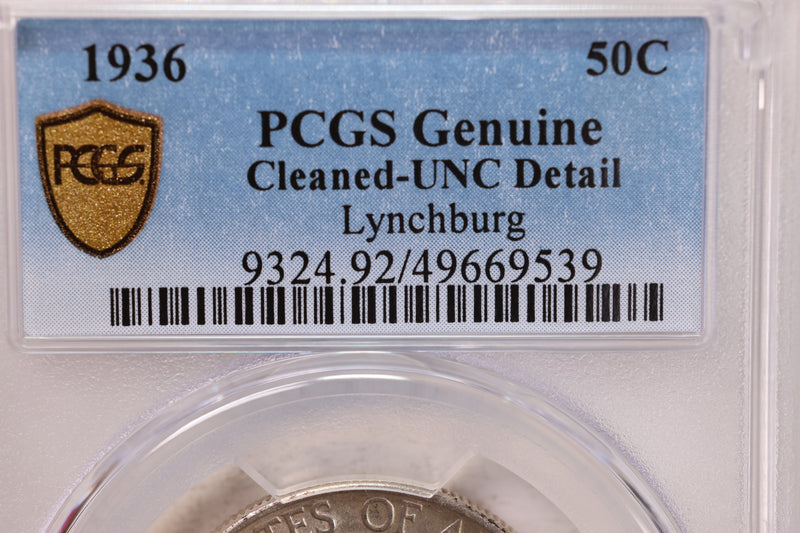 1936 50 Cent., Lynchburg., Commemorative., PCGS UNC Detail., Store