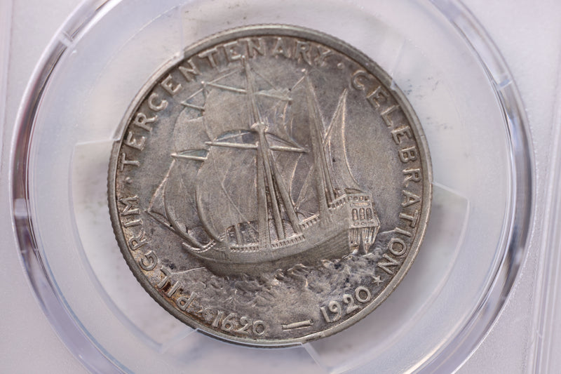 1920 50 Cent., Pilgrim., Commemorative., PCGS AU Detail., Store