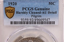 1920 50 Cent., Pilgrim., Commemorative., PCGS AU Detail., Store