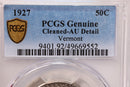 1927 50 Cent., Vermont., Commemorative., PCGS AU Detail., Store