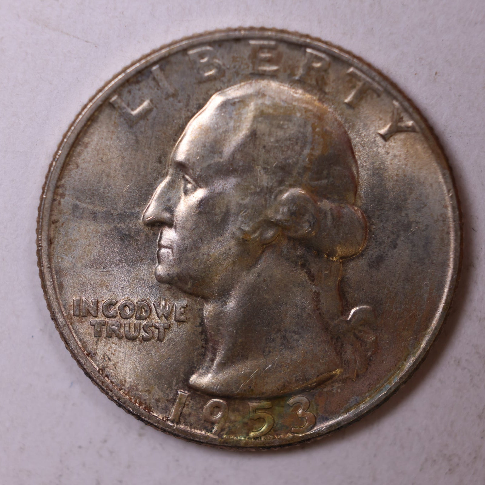 1953-D Silver Washington Quarter., Mint State Uncirculated Coin., Store #QR1387