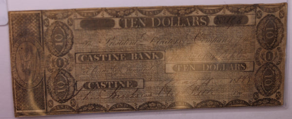 1818 $10, Castine Bank, Maine (MASS)., Obsolete Currency., #18316
