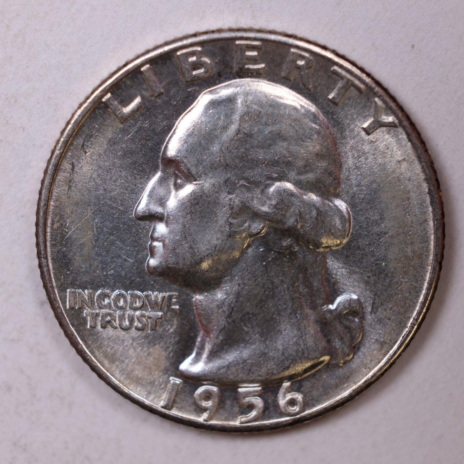 1956 Silver Washington Quarter., Mint State Uncirculated Coin., Store #QR1398