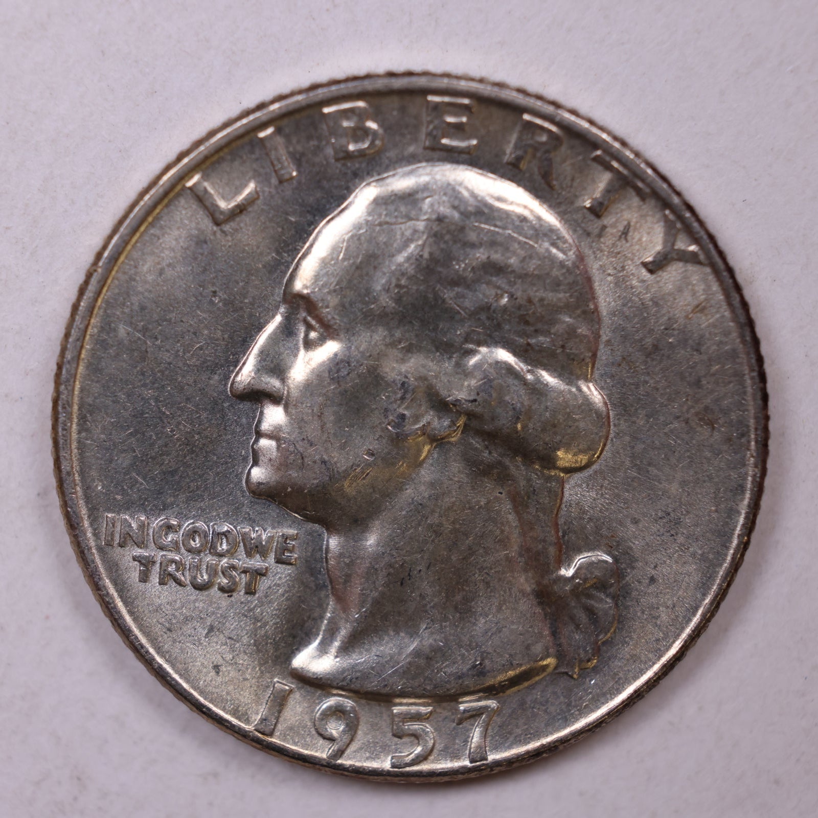 1957-D Silver Washington Quarter., Mint State Uncirculated Coin., Store #QR1401